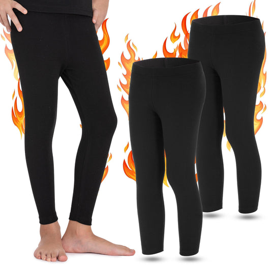 2 Kinder Jungen Mädchen THERMO Leggings Unterwäsche mit Fleece warm