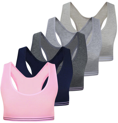 5er Set Mädchen Bustier BH - Streifen - Bunt