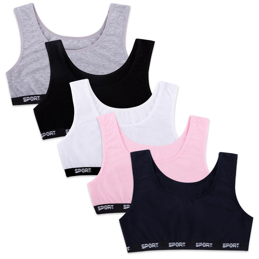 5er Set Mädchen Bustier - Sport - Bunt