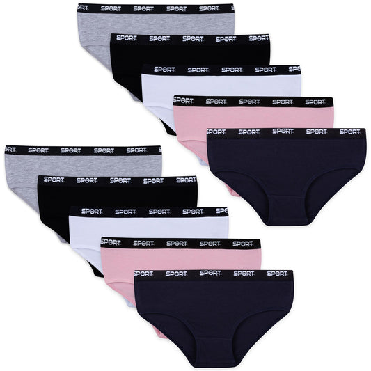 10er Set Mädchen Slips - Sport - Bunt