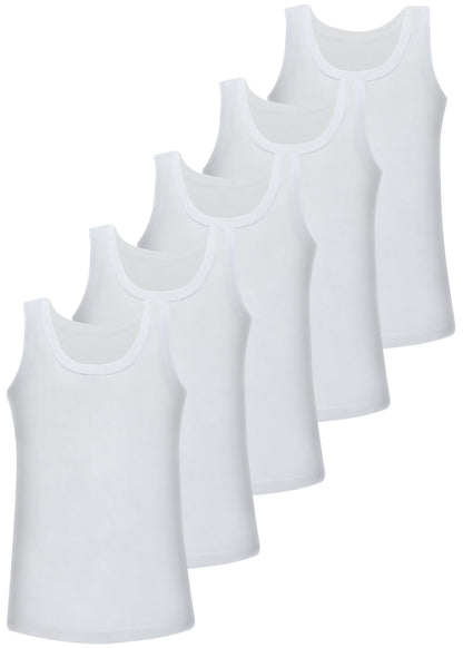 5er Set Jungen Unterhemden - Feinripp - Bunt