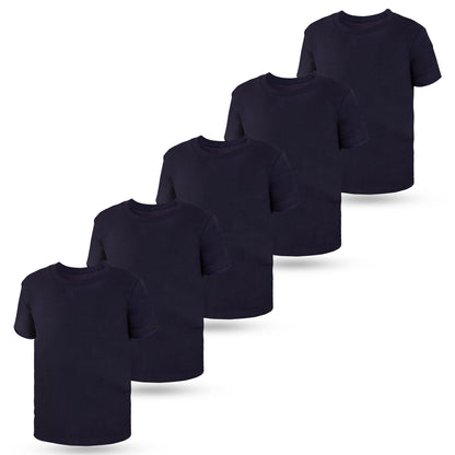 5er Set Jungen & Mädchen Kurzarm Unterhemden - Feinripp - Bunt