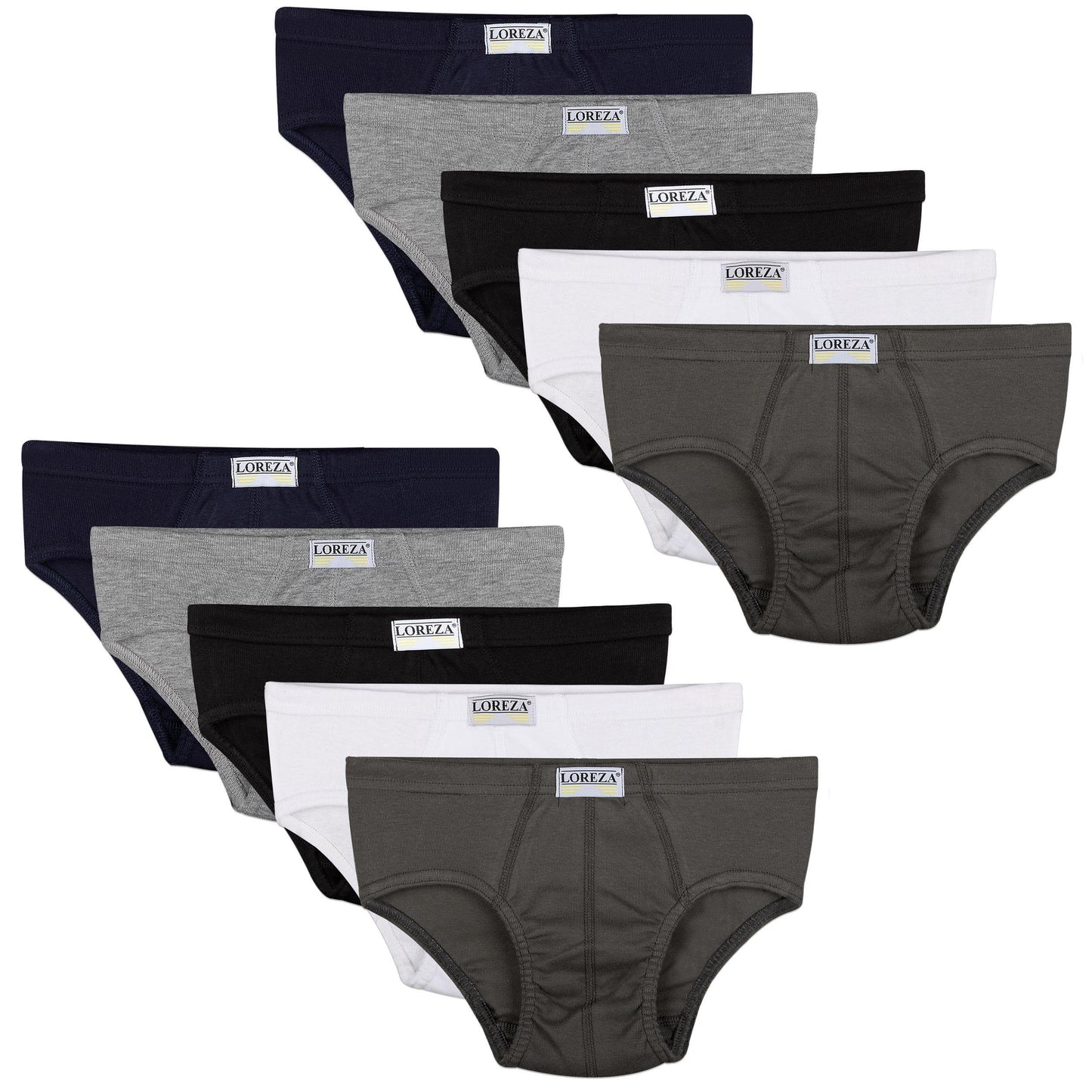 10er Set Jungen Slips 100% Baumwolle - Basics - Bunt