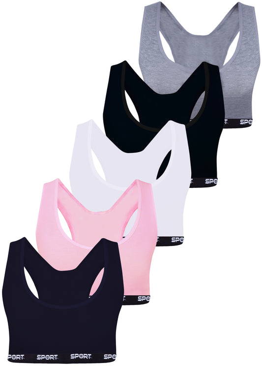5er Set Mädchen Bustier - Sport - Bunt