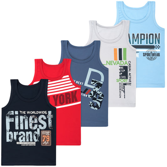 5 Jungen Unterhemden Mix - Bunt