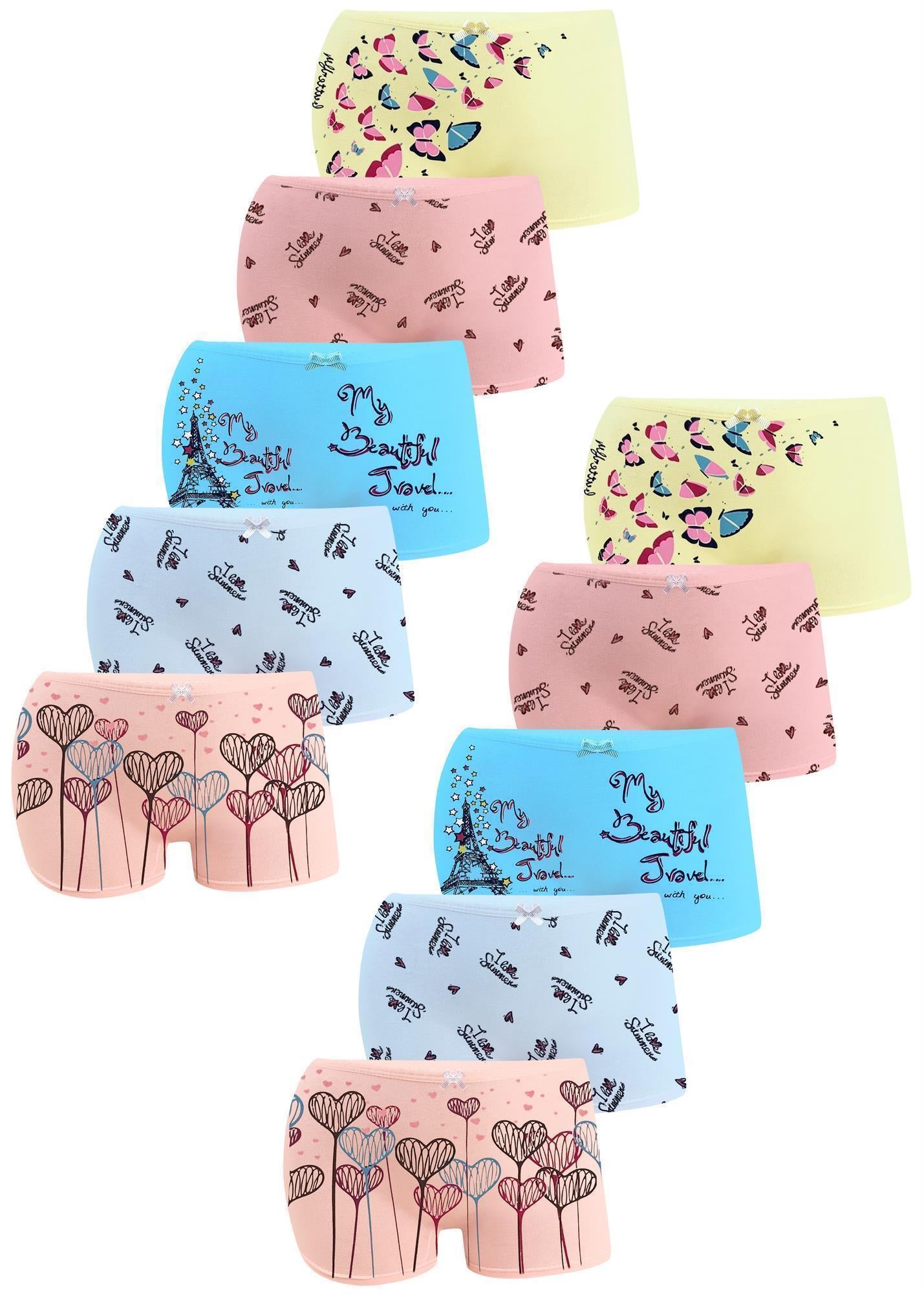 10er Set Mädchen Pantys - Herz - Bunt