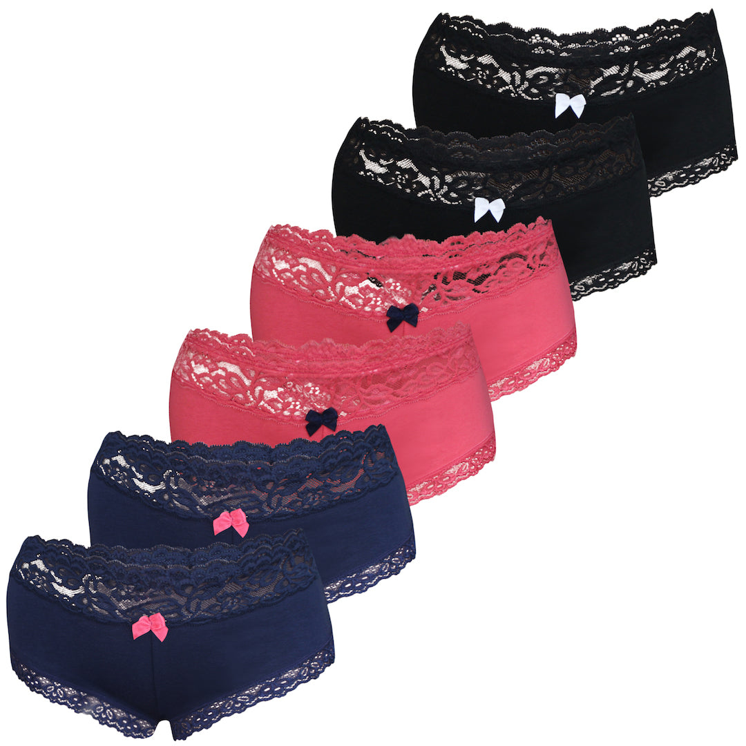 6er Set Pantys - Spitze - Bunt