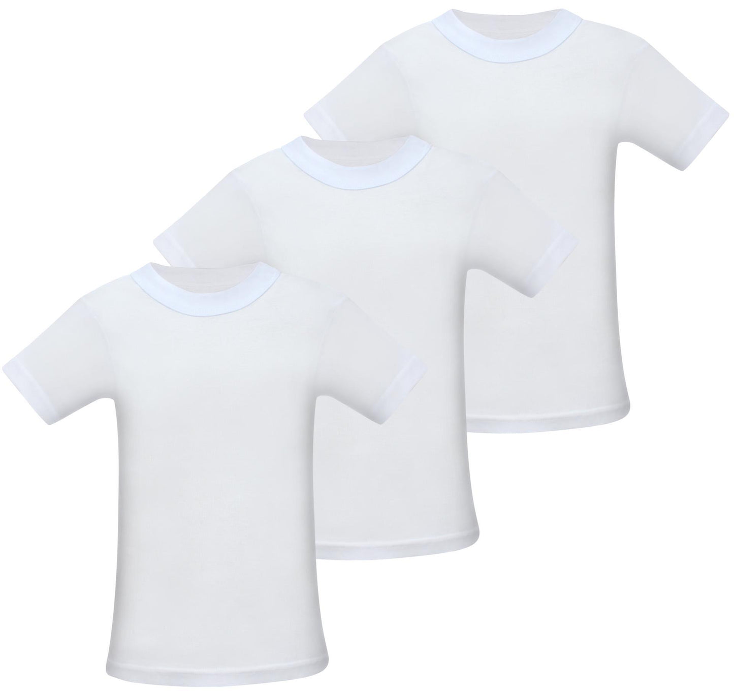 Jungen & Mädchen Unterhemden Kurzarm Shirt - T-Shirt 100% Baumwolle Unterwäsche