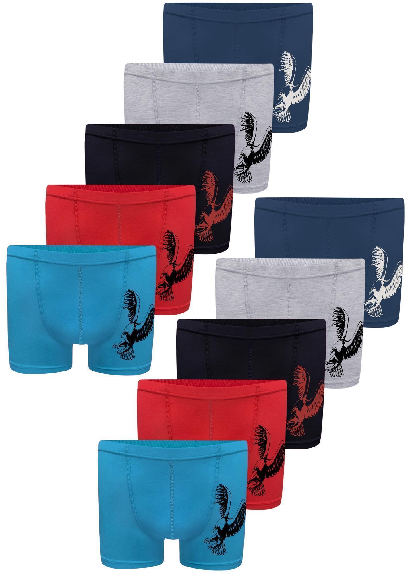 10er Pack Jungen Boxershorts - Adler - Bunt