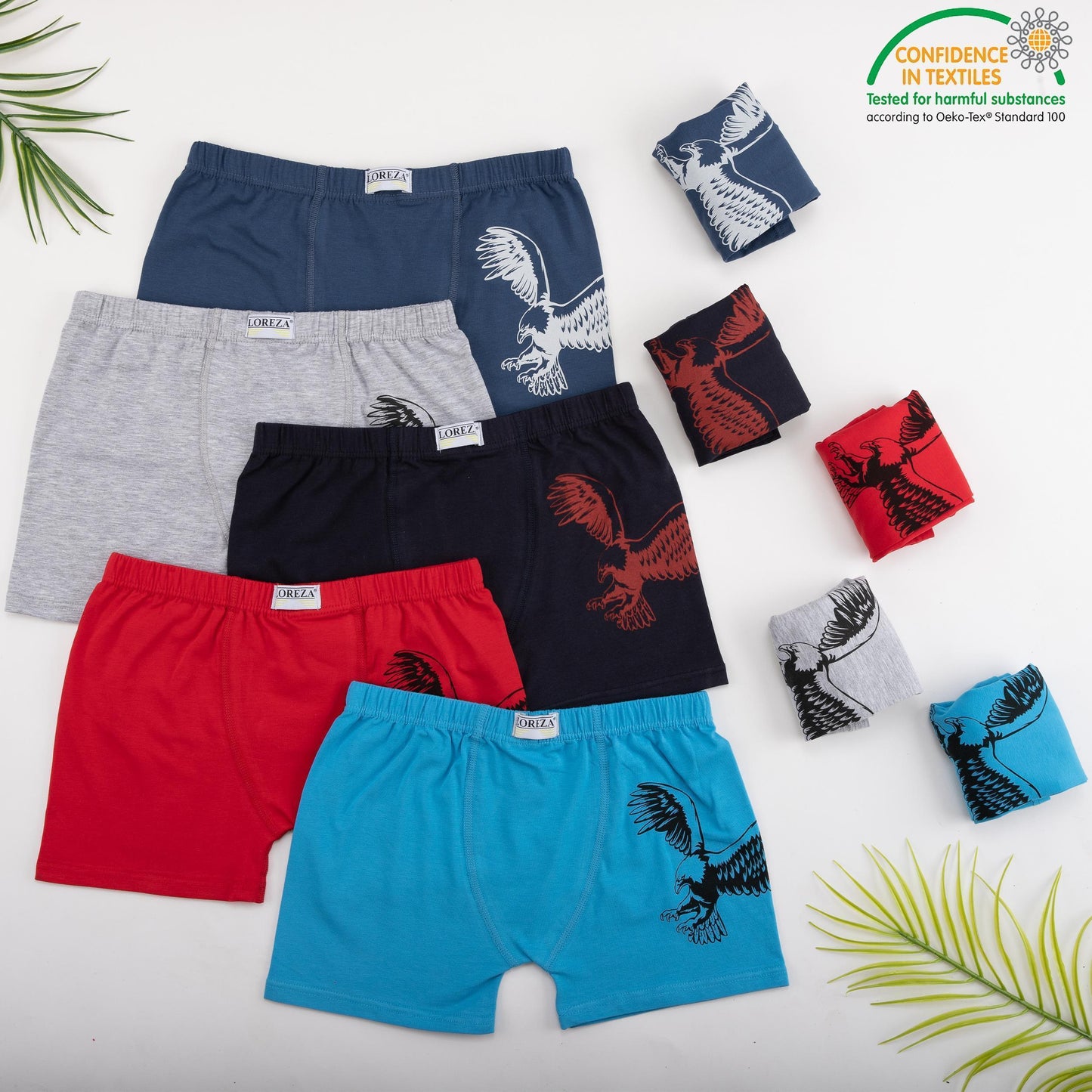 10er Pack Jungen Boxershorts - Adler - Bunt