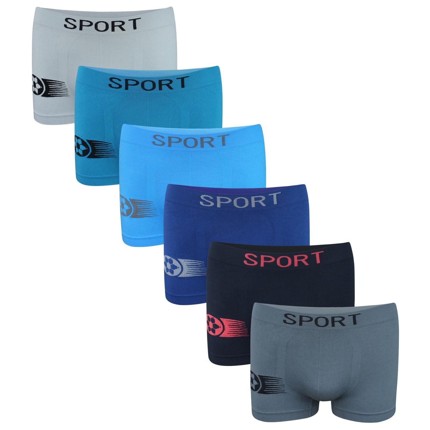 12 Jungen Boxershorts Unterhosen Microfaser Shorts - Fussball