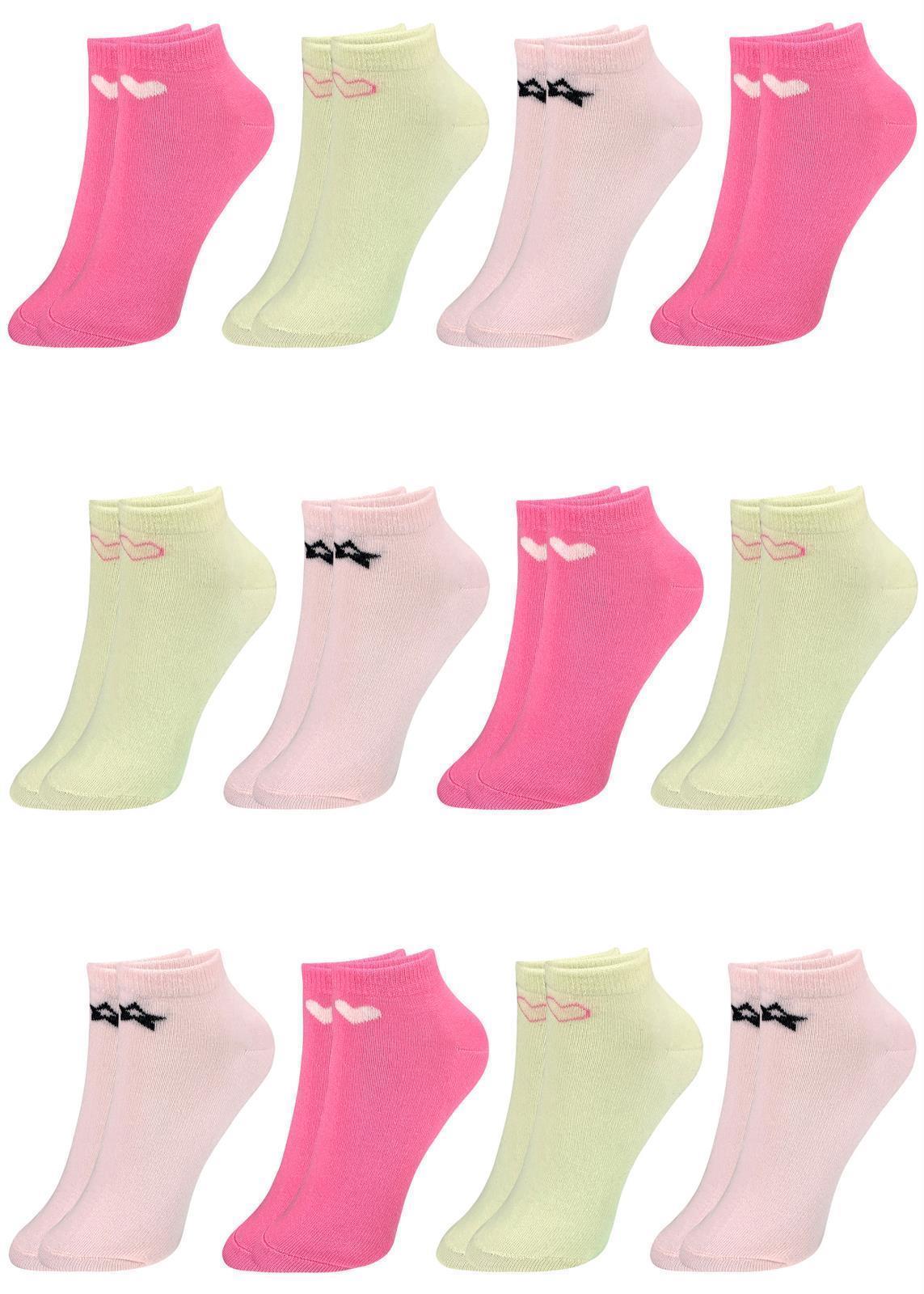 12 Paar Mädchen Socken Sneakersocken Kindersocken