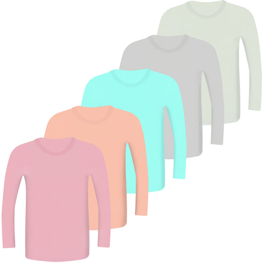 5er Pack Kinder Mädchen Langarmshirts Unterhemden Body