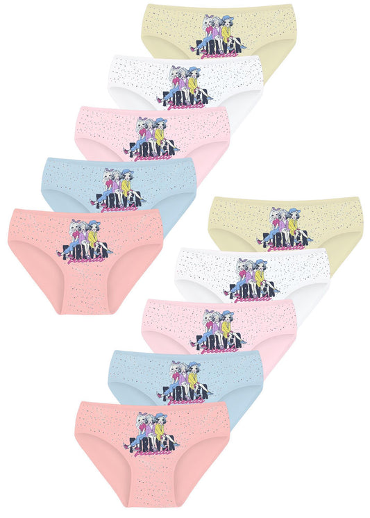 10er Set Mädchen Slips - Girl - Bunt