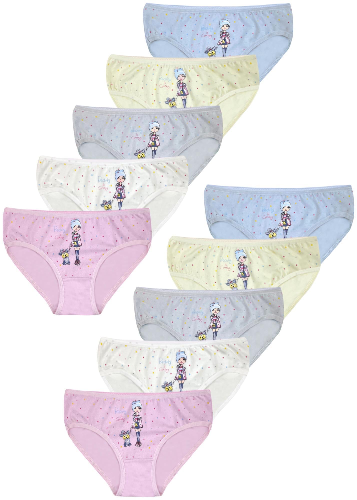 10 Mädchen Kinder Slips Baumwolle Unterhosen Unterwäsche 92-170