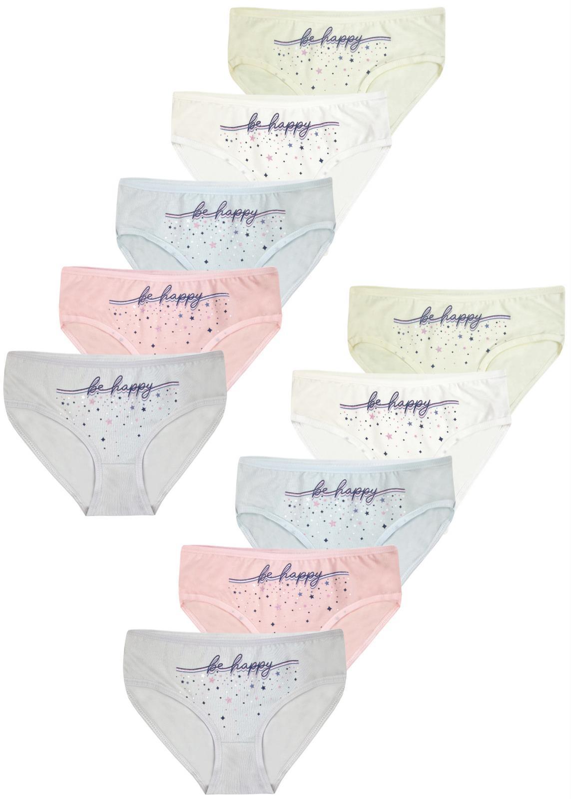 10 Mädchen Kinder Slips Baumwolle Unterhosen Unterwäsche 92-170