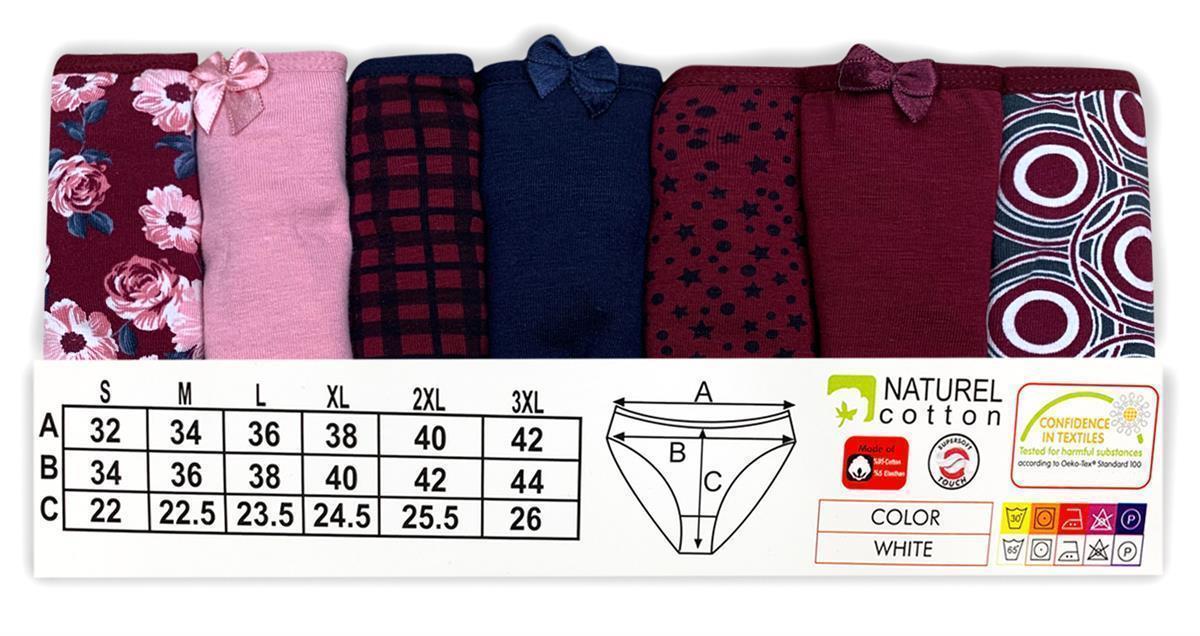 7 Damen Slips aus Baumwolle Gr. 34-44 verschiedene Motive