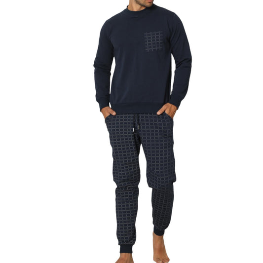 Herren  Thermo Pyjama Hausanzug  langarm Baumwolle Set Schlafanzug Nachtwäsche M-2XL