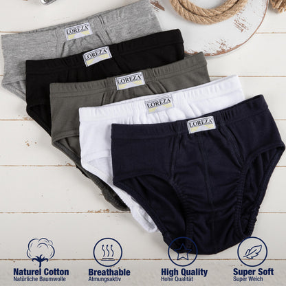 10er Set Jungen Slips 100% Baumwolle - Basics - Bunt