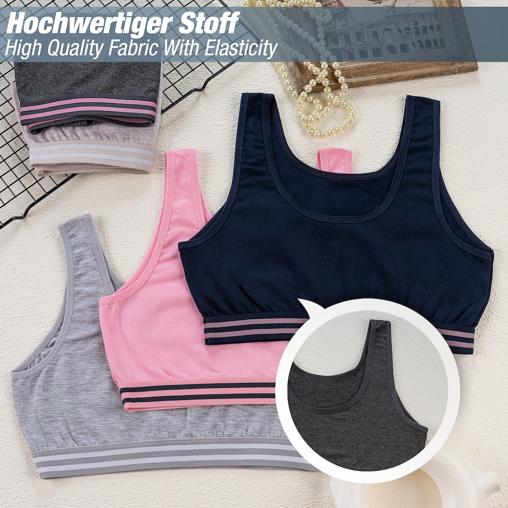5er Set Mädchen Bustier - Streifen - Bunt