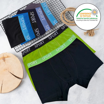 6er Set Jungen Boxershorts Baumwolle - Basics - Bunt