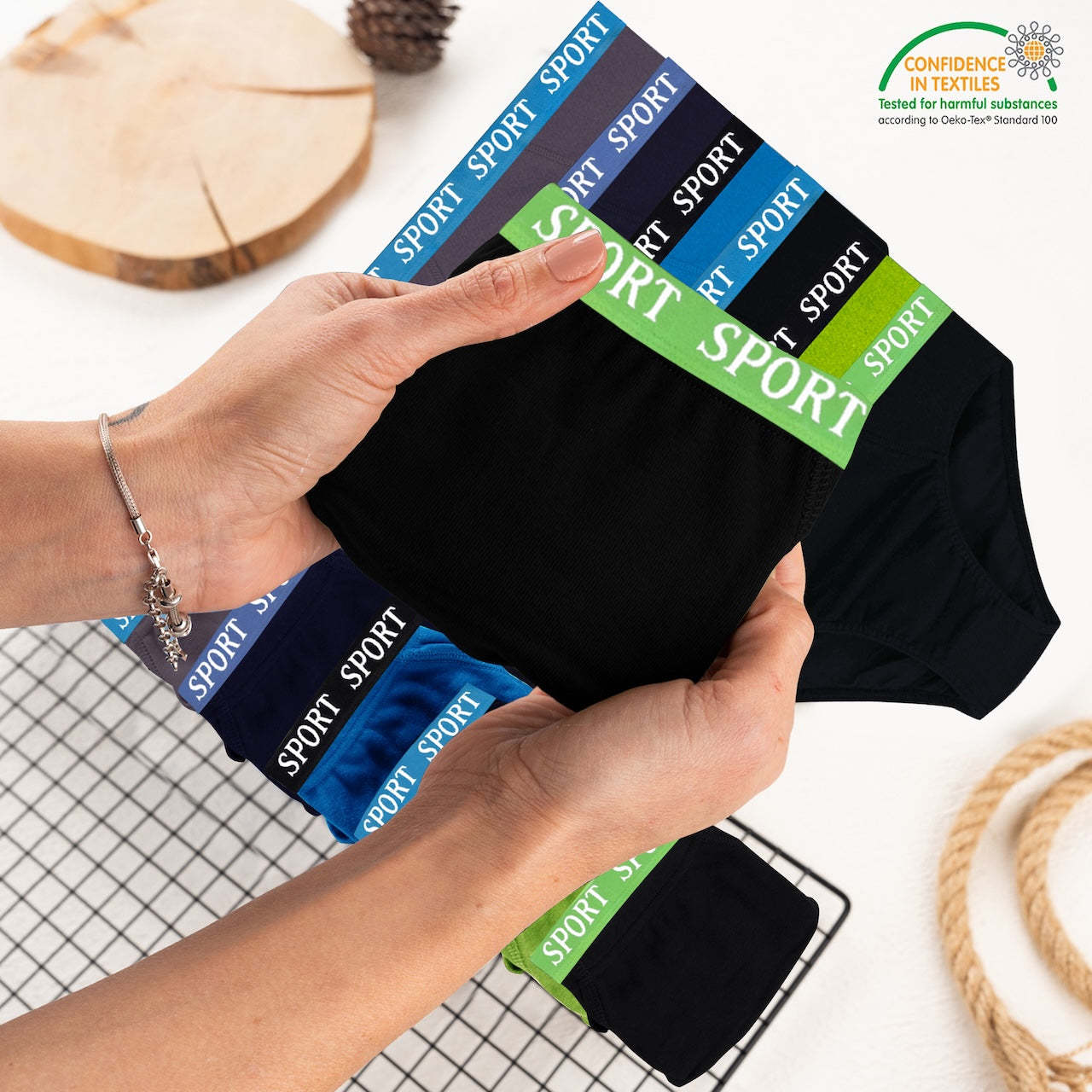 6er Set Jungen Slips Baumwolle - Basics - Bunt