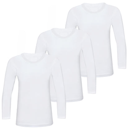 5er Pack Kinder Langarmshirt Unterhemden Uni