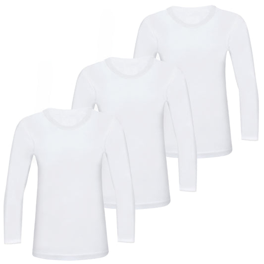 5er Pack Kinder Langarmshirt Unterhemden Uni