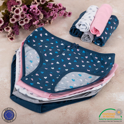 10er Set Mädchen Slips - Herz - Bunt