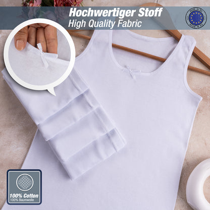 5 Mädchen Unterhemden Unterwäsche 100% Baumwolle