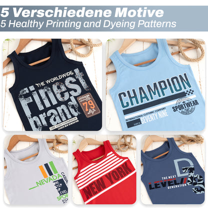 5 Jungen Unterhemden Mix - Bunt