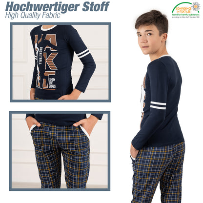 Jungen Schlafanzug zweiteilig Langarm - Basketball - Mehrfarbig