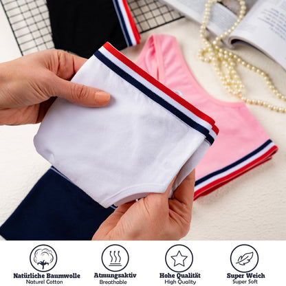 5er Set Mädchen Bustier X-Rücken - Streifen - Bunt