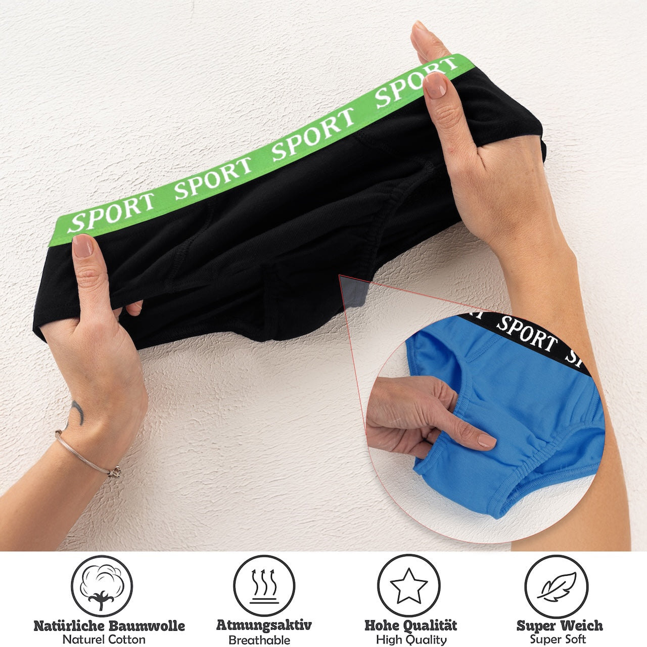 6er Set Jungen Slips Baumwolle - Basics - Bunt