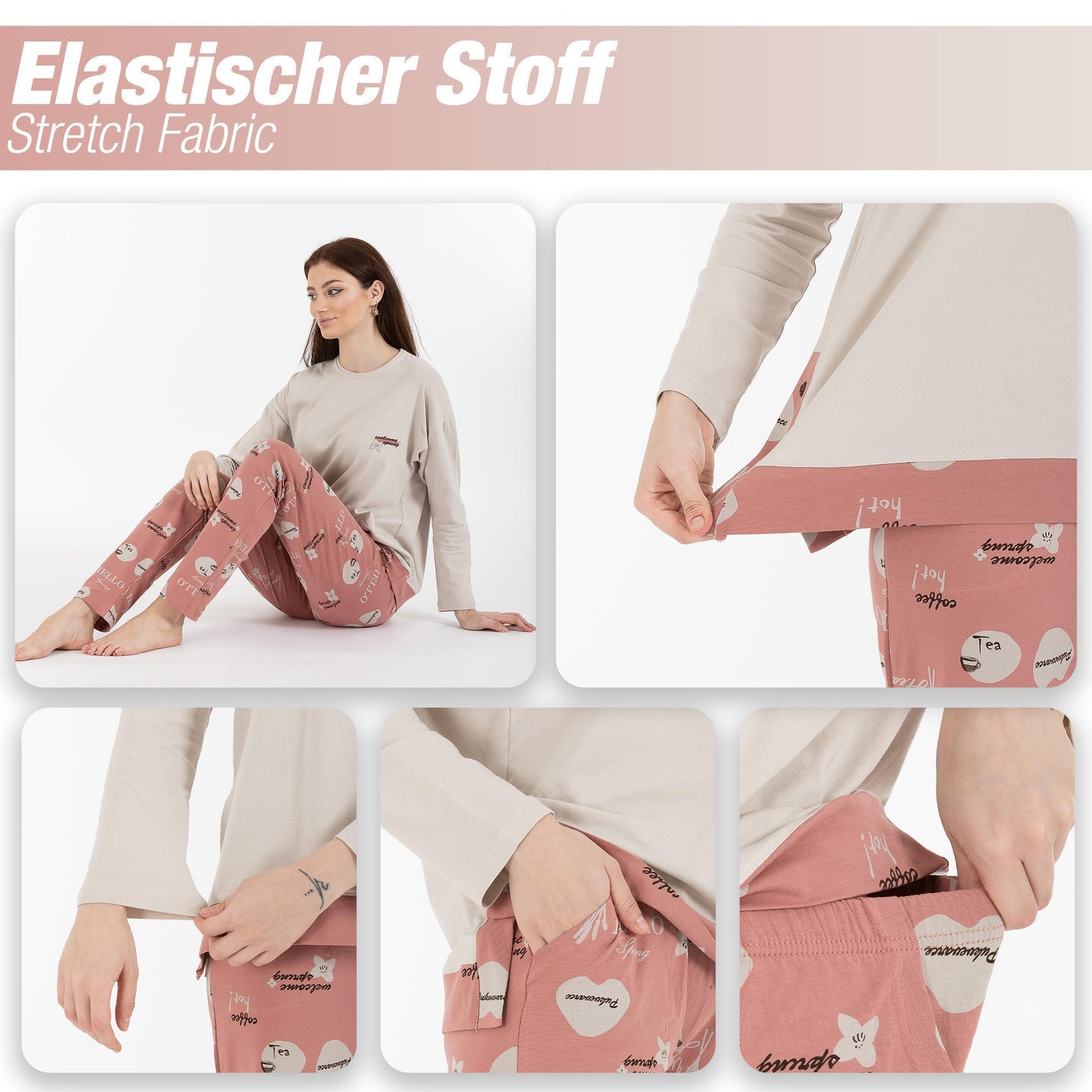 Schlafanzug Pyjama langarm- Spring - Pastel