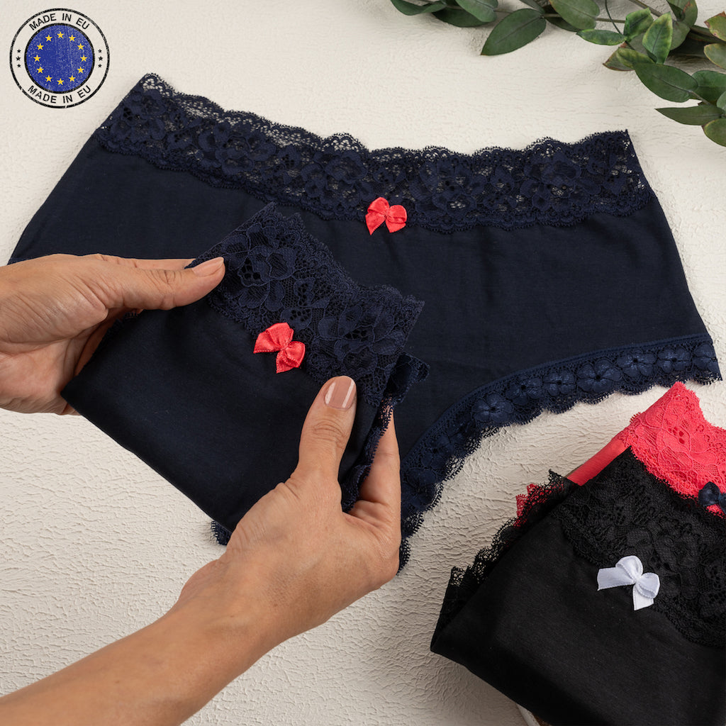 6er Set Pantys - Spitze - Bunt