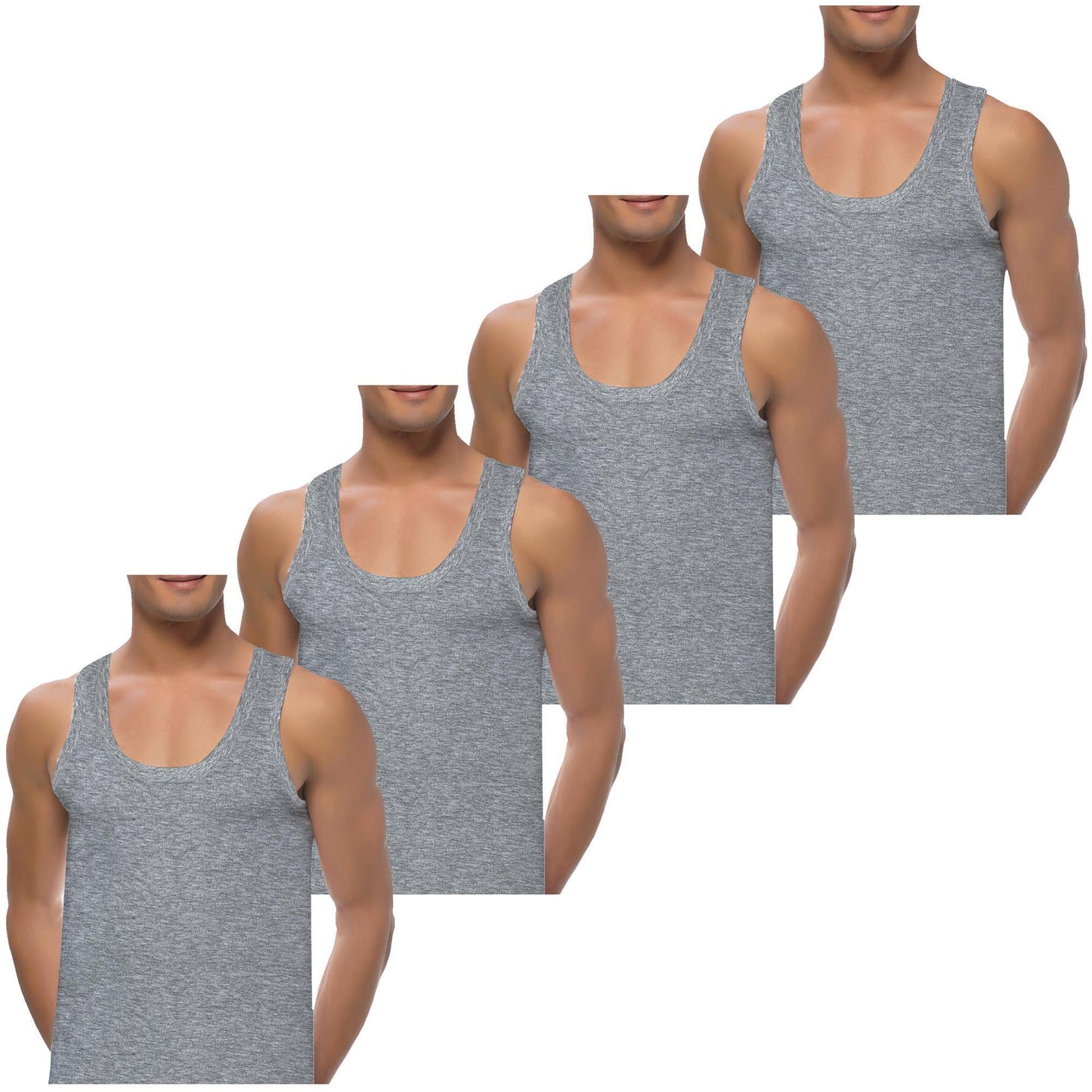 4er Set Unterhemden Feinripp extralong - Basics - Bunt