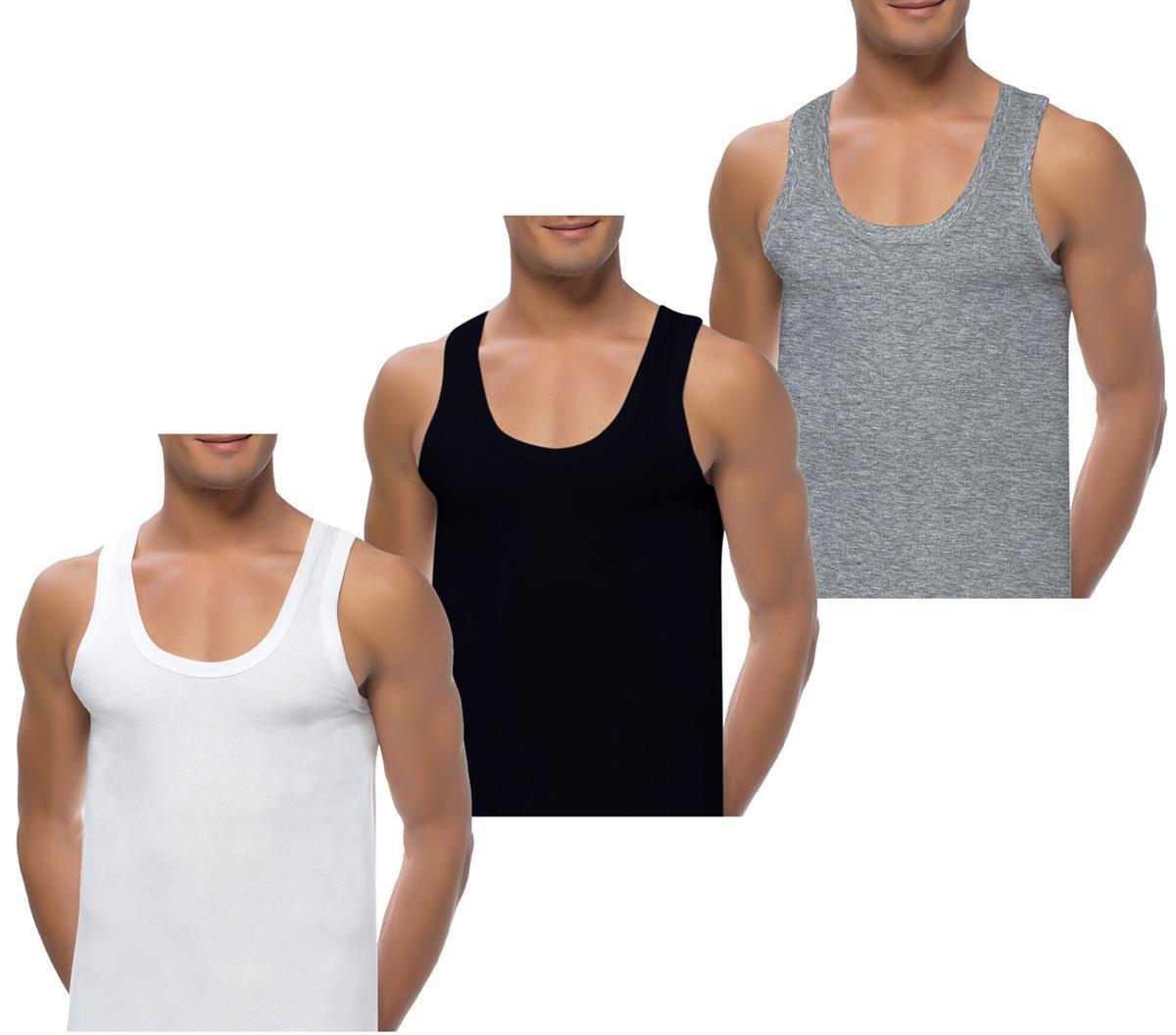 4er Set Unterhemden Feinripp extralong - Basics - Bunt