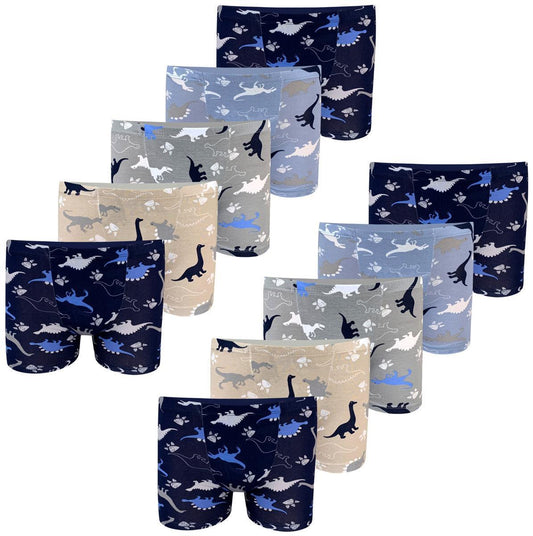 10er Set Jungen Boxershorts - Dinosaurier- Bunt