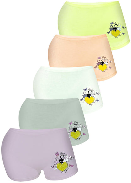 5er Set Mädchen Pantys - Katzen - Bunt