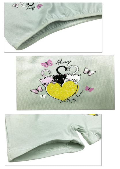 5er Set Mädchen Pantys - Katzen - Bunt