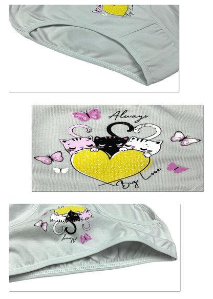 10er Set Mädchen Slips - Katzen - Bunt