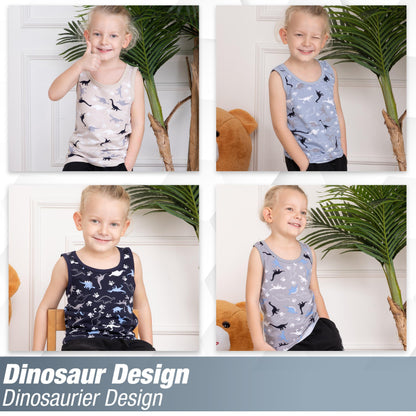 5er Set Jungen Unterhemden - Dinosaurier - Bunt
