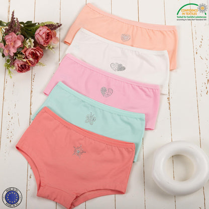 10er Set Mädchen Pantys - Strass - Mehrfarbig