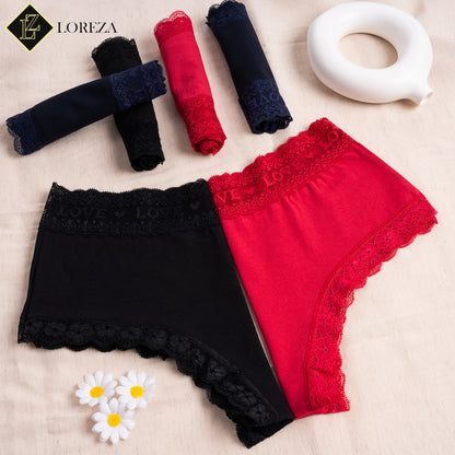 6er Set Pantys - Spitze Love - Bunt