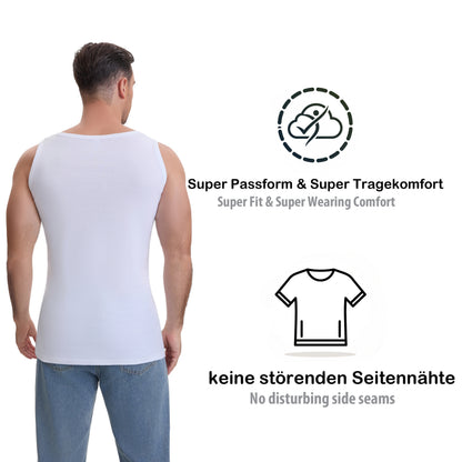 4er Set Unterhemden Feinripp extralong - Basics - Bunt