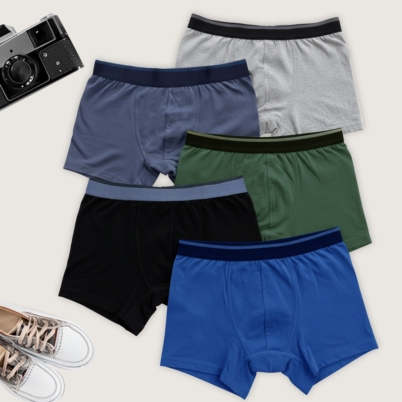 10er Set Jungen Boxershorts Baumwolle - Streifen - Bunt