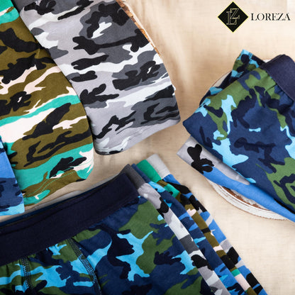 10er Set Jungen Boxershorts - Camouflage - Bunt