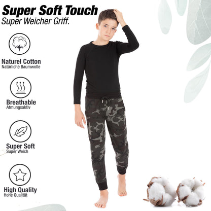 Jungen & Mädchen Freizeithose Trainingshose Sporthose - Camouflage - Bunt
