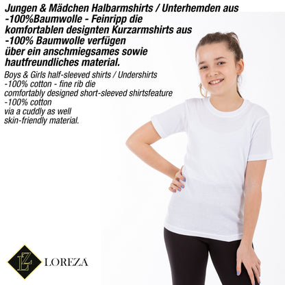 5er Set Jungen & Mädchen Kurzarm Unterhemden - Feinripp - Bunt